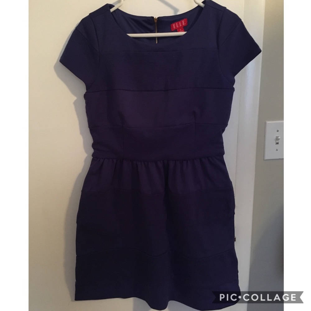 Blue zipper back dress